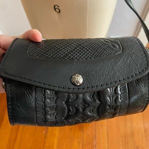 Patricia Nash cross body purse - black leather embossed bag